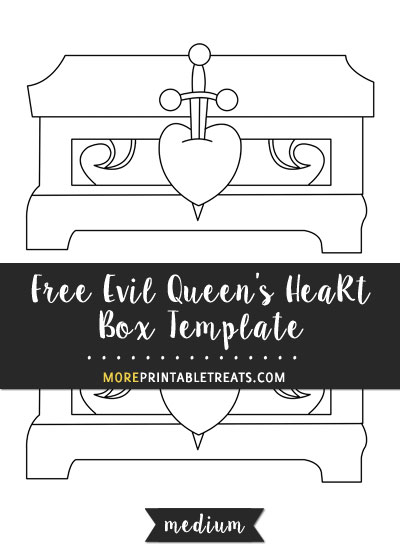 Free Evil Queen's Heart Box Template - Medium Size