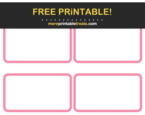 Free Printable Flamingo Pink-Bordered Rectangle Labels