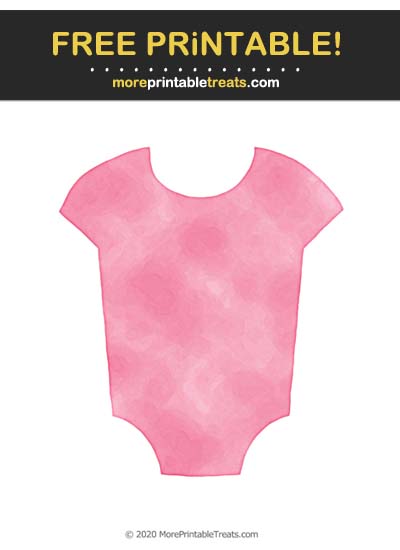 Free Printable Flamingo Pink Saturated Watercolor Baby Onesie Cut Out