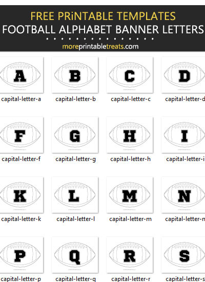 Free Football Alphabet Banner Letter Templates - Printable