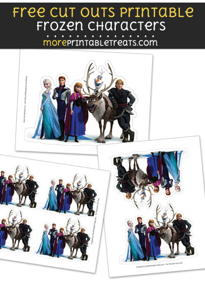 Free Frozen Characters Cut Out Printable with Dashed Lines - Frozen