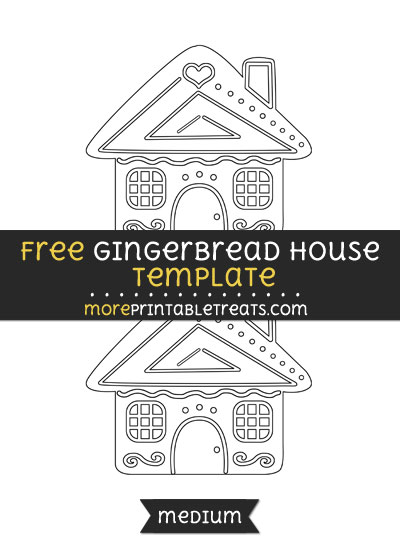 Free Gingerbread House Template - Medium