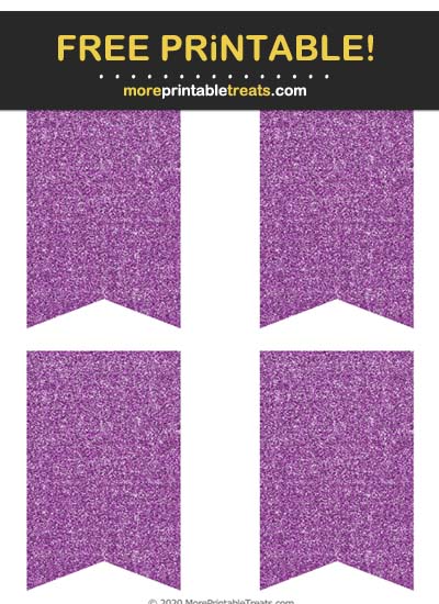 Free Printable Glittery Purple Bunting Banner Cut Outs