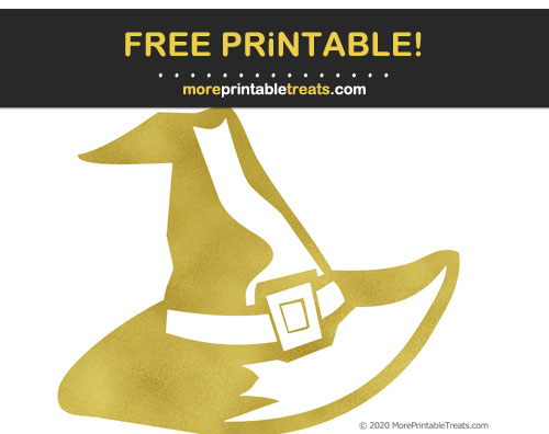 Free Printable Gold Foil Halloween Witch Hat Cut Out