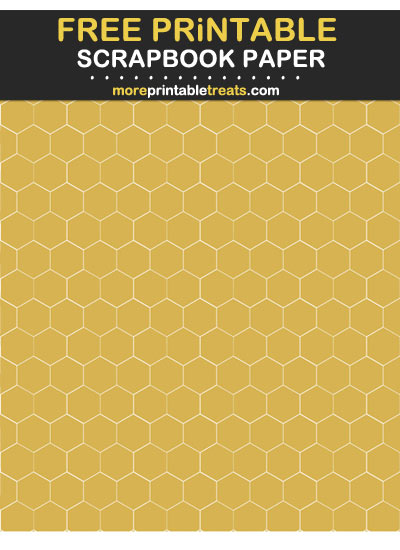 Free Printable Gold Honeycomb Scrapbook Paper