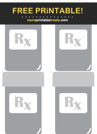 Free Printable Gray Rx Medicine Bottle Icons