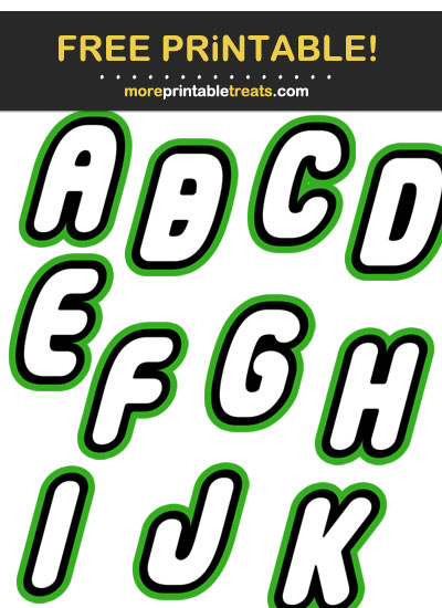 Free Printable Large Green Lego Alphabet Letters