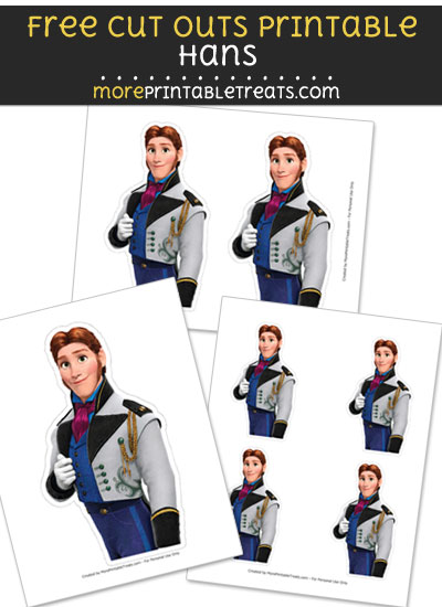 Free Hans Cut Out Printable with Dashed Lines - Frozen