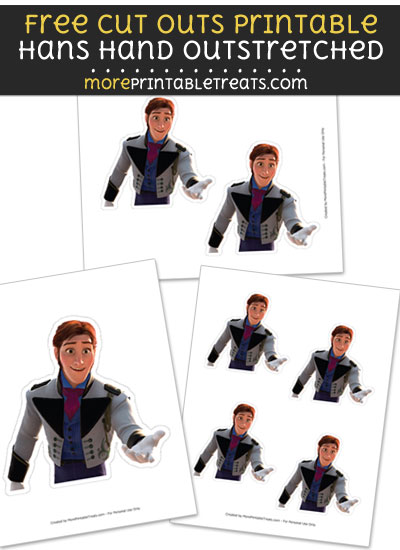 Free Hans Hand Outstretched Cut Out Printable with Dashed Lines - Frozen