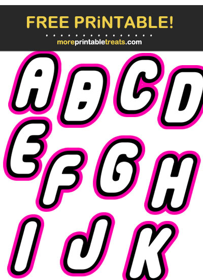 Free Printable Large Hot Pink Lego Alphabet Letters