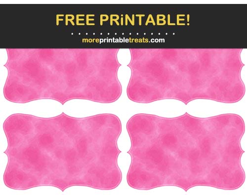 Free Printable Hot Pink Saturated Watercolor Curvy Labels