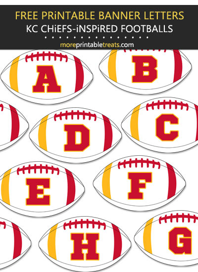 Free Printable Kansas City Chiefs-Inspired Football Banner Letters