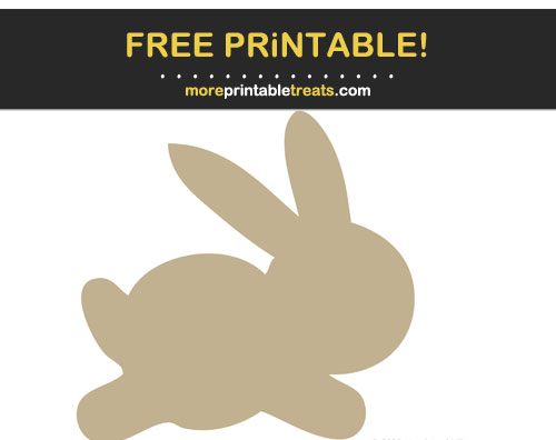Free Printable Khaki Brown Bunny Cut Out