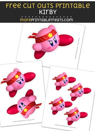 Free Kirby Cut Out Printable with Dashed Lines - Mario