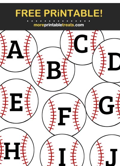 Free Printable Baseball Letters, Numbers, Punctuation