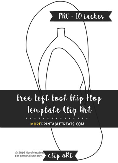 Free Left Foot Flip Flop Template - Clipart