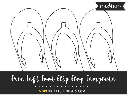 Free Left Foot Flip Flop Template - Medium Size