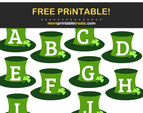 Free Printable Leprechaun Hat Alphabet - Letters, Numbers, Punctuation