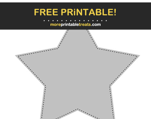 Free Printable Light Gray Stitched Star