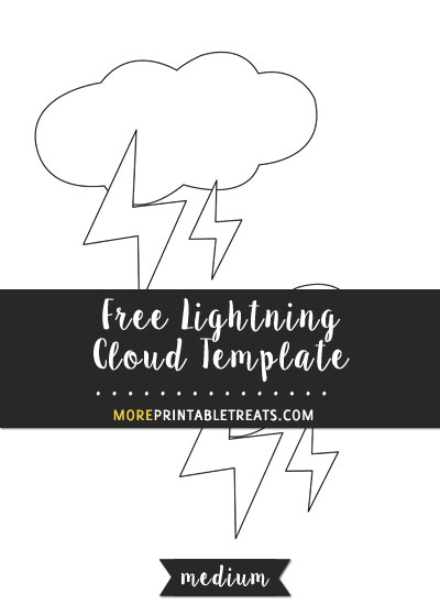 Free Lightning Cloud Template - Medium Size
