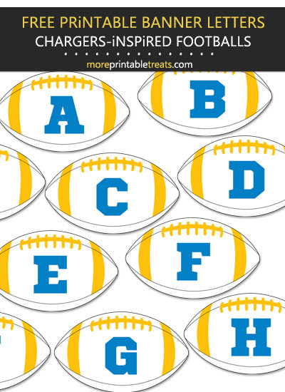 Free Printable Los Angeles Chargers-Inspired Football Bunting Banner