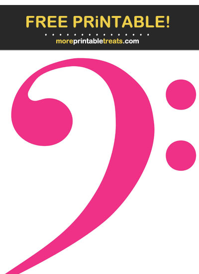 Free Printable Magenta Bass Clef Music Note
