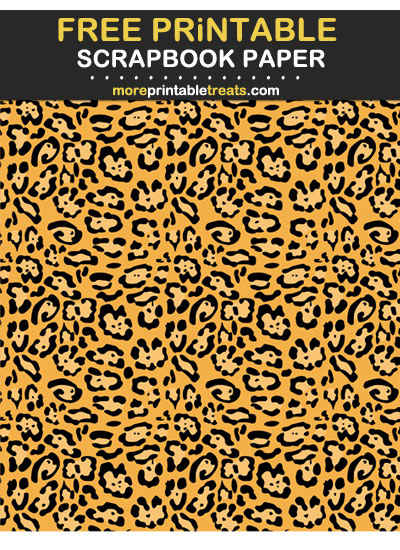 Free Printable Marigold Leopard Print Scrapbook Paper