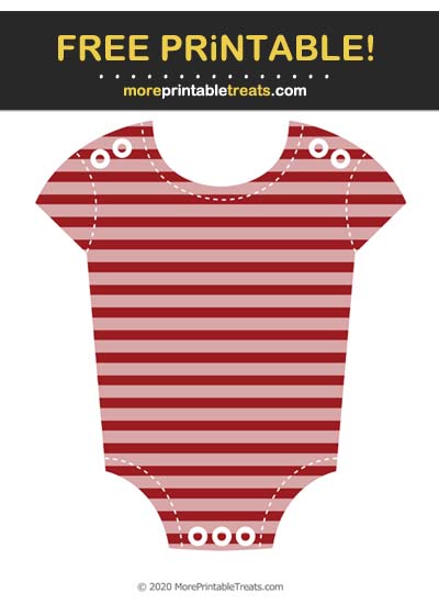 Free Printable Maroon Striped Baby Onesie Cut Out