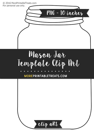 Free Mason Jar Template - Clipart