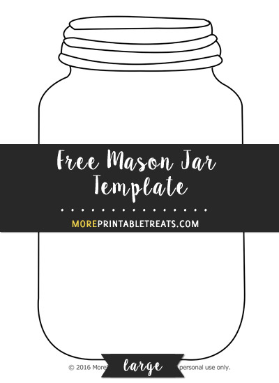 Free Mason Jar Template - Large