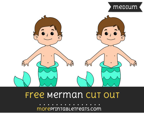 Free Merman Cut Out - Medium Size Printable