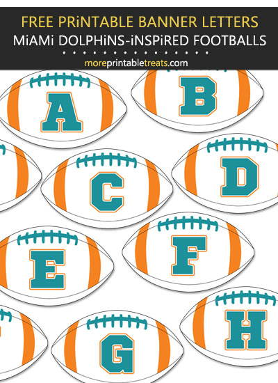 Free Printable Miami Dolphins-Inspired Football Bunting Banner