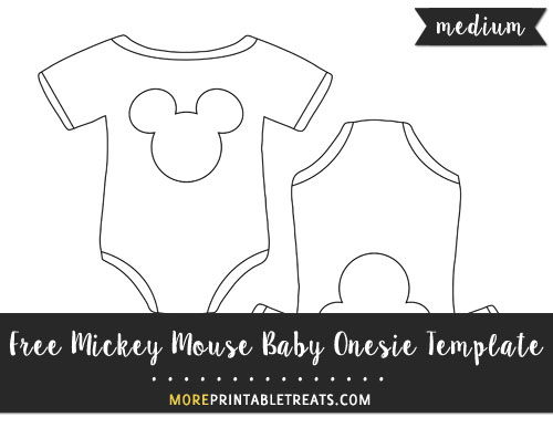Free Mickey Mouse Baby Onesie Template - Medium Size