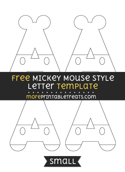 Free Mickey Mouse Style Letter A Template - Small
