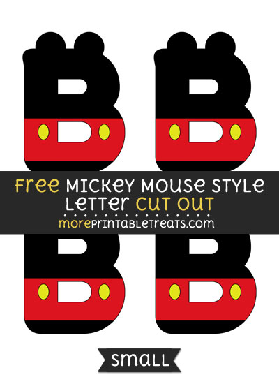 Free Mickey Mouse Style Letter B Cut Out - Small Size Printable