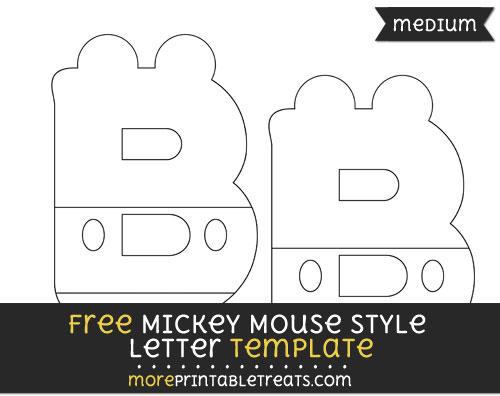 Free Mickey Mouse Style Letter B Template - Medium