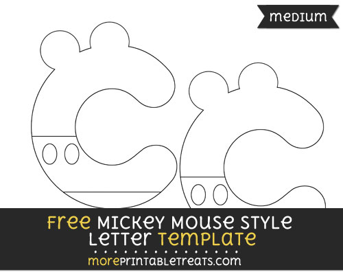 Free Mickey Mouse Style Letter C Template - Medium