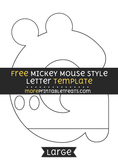 Free Mickey Mouse Style Letter G Template - Large