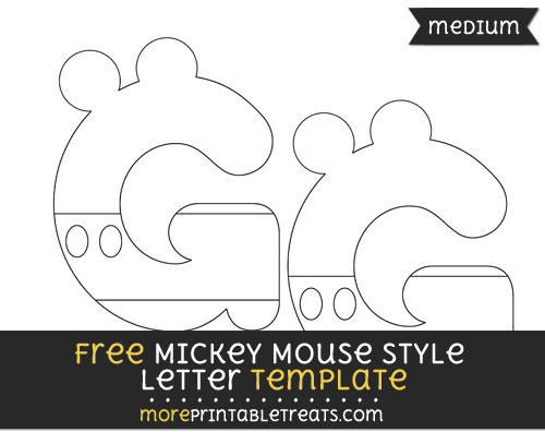 Free Mickey Mouse Style Letter G Template - Medium