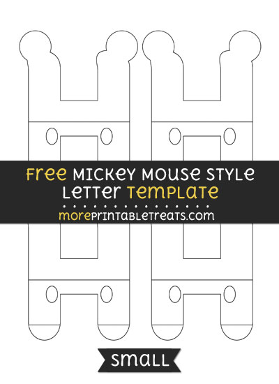 Free Mickey Mouse Style Letter H Template - Small