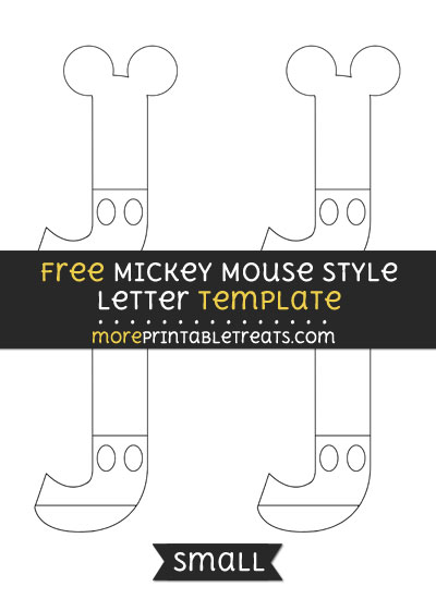 Free Mickey Mouse Style Letter J Template - Small