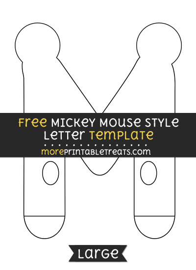 Free Mickey Mouse Style Letter M Template - Large