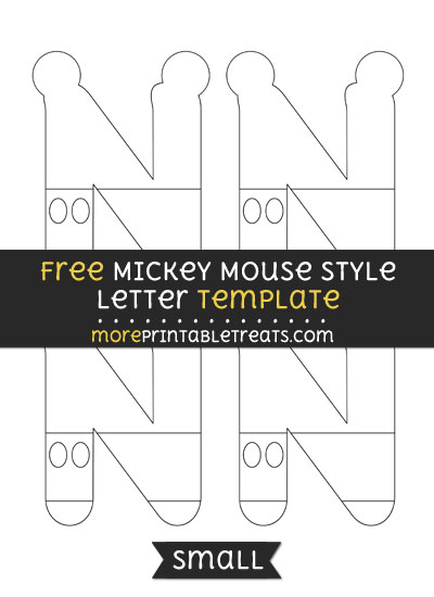 Free Mickey Mouse Style Letter N Template - Small