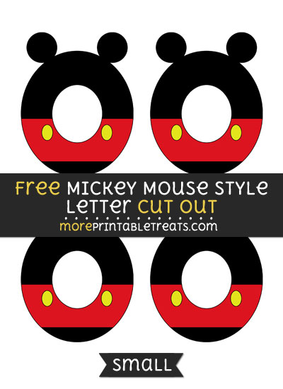 Free Mickey Mouse Style Letter O Cut Out - Small Size Printable
