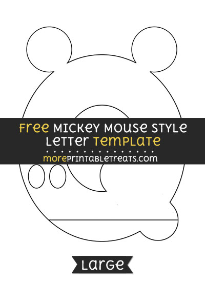 Free Mickey Mouse Style Letter Q Template - Large