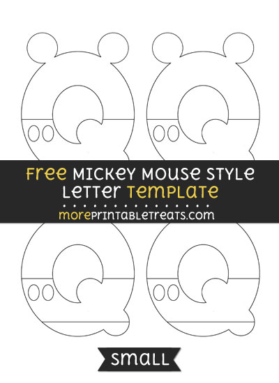 Free Mickey Mouse Style Letter Q Template - Small