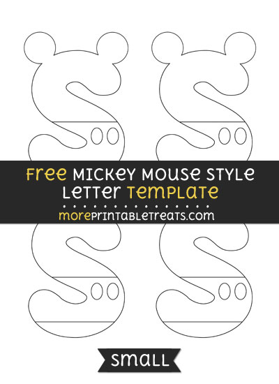 Free Mickey Mouse Style Letter S Template - Small