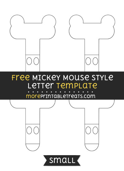 Free Mickey Mouse Style Letter T Template - Small