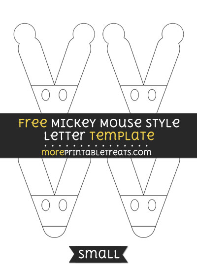 Free Mickey Mouse Style Letter V Template - Small
