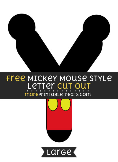 Free Mickey Mouse Style Letter Y Cut Out - Large size printable